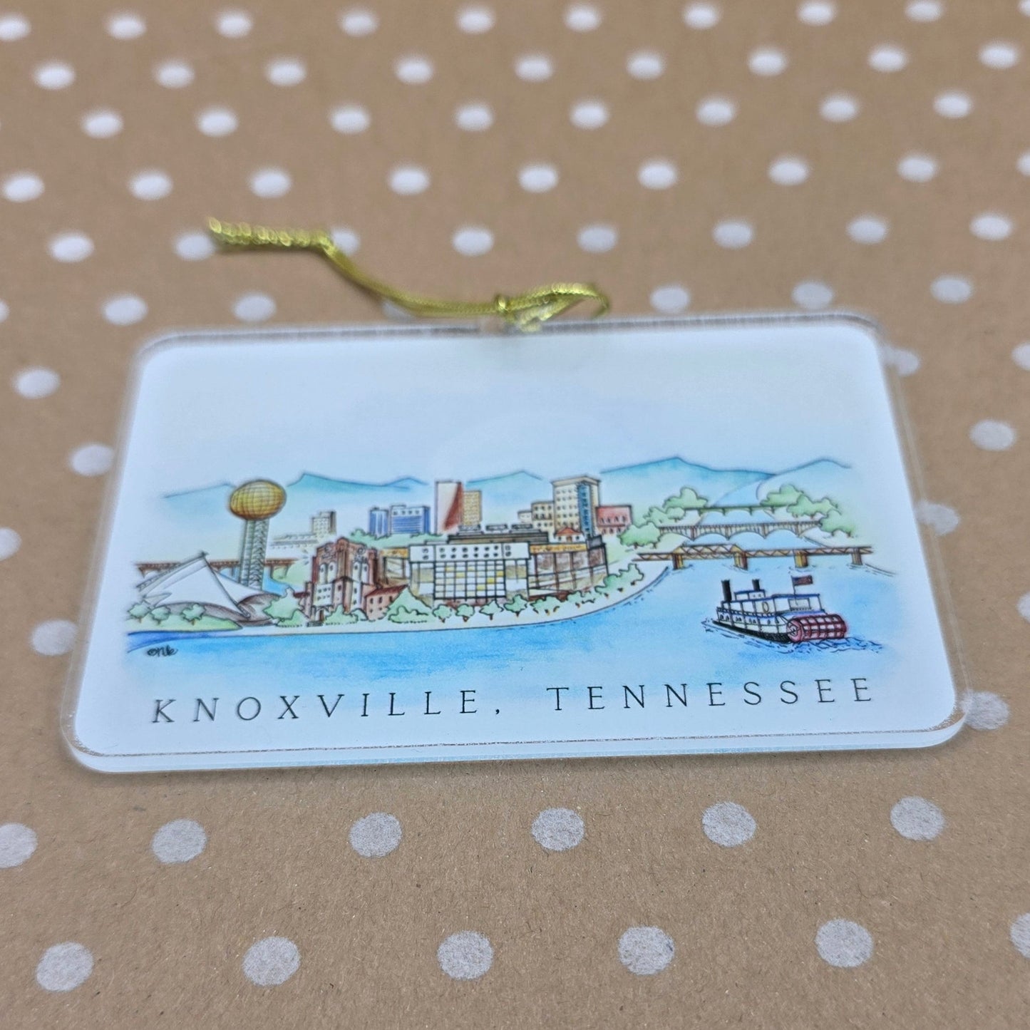 Knoxville Watercolor Acrylic Ornament