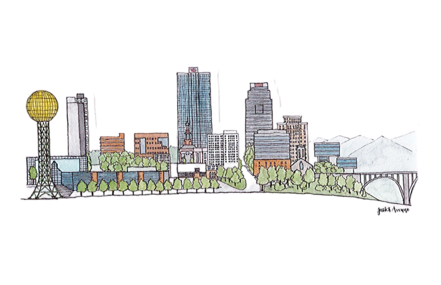 Jack's Avenue Skyline Sticker