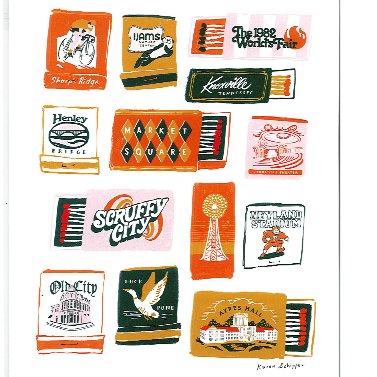 Knoxville Matchbook Postcard