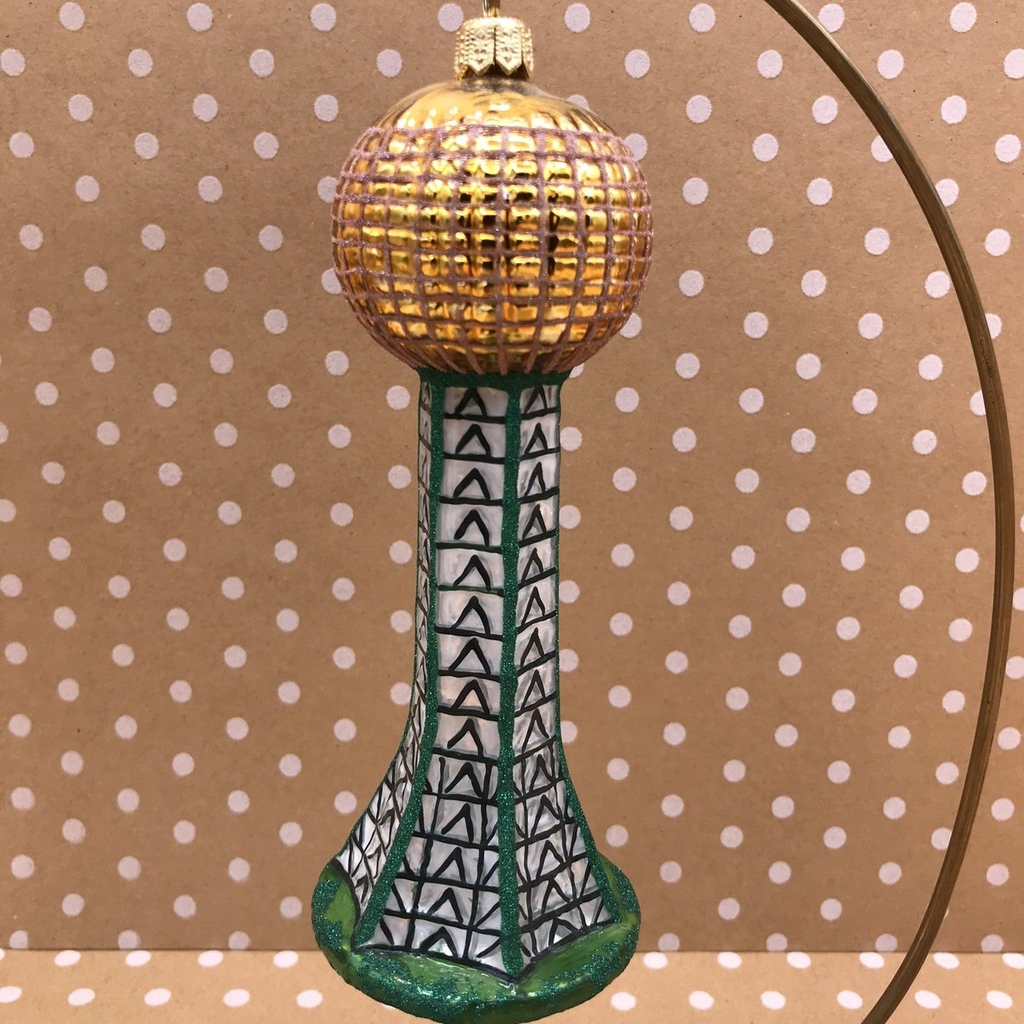 Knoxville Sunsphere Ornament (Green Base)