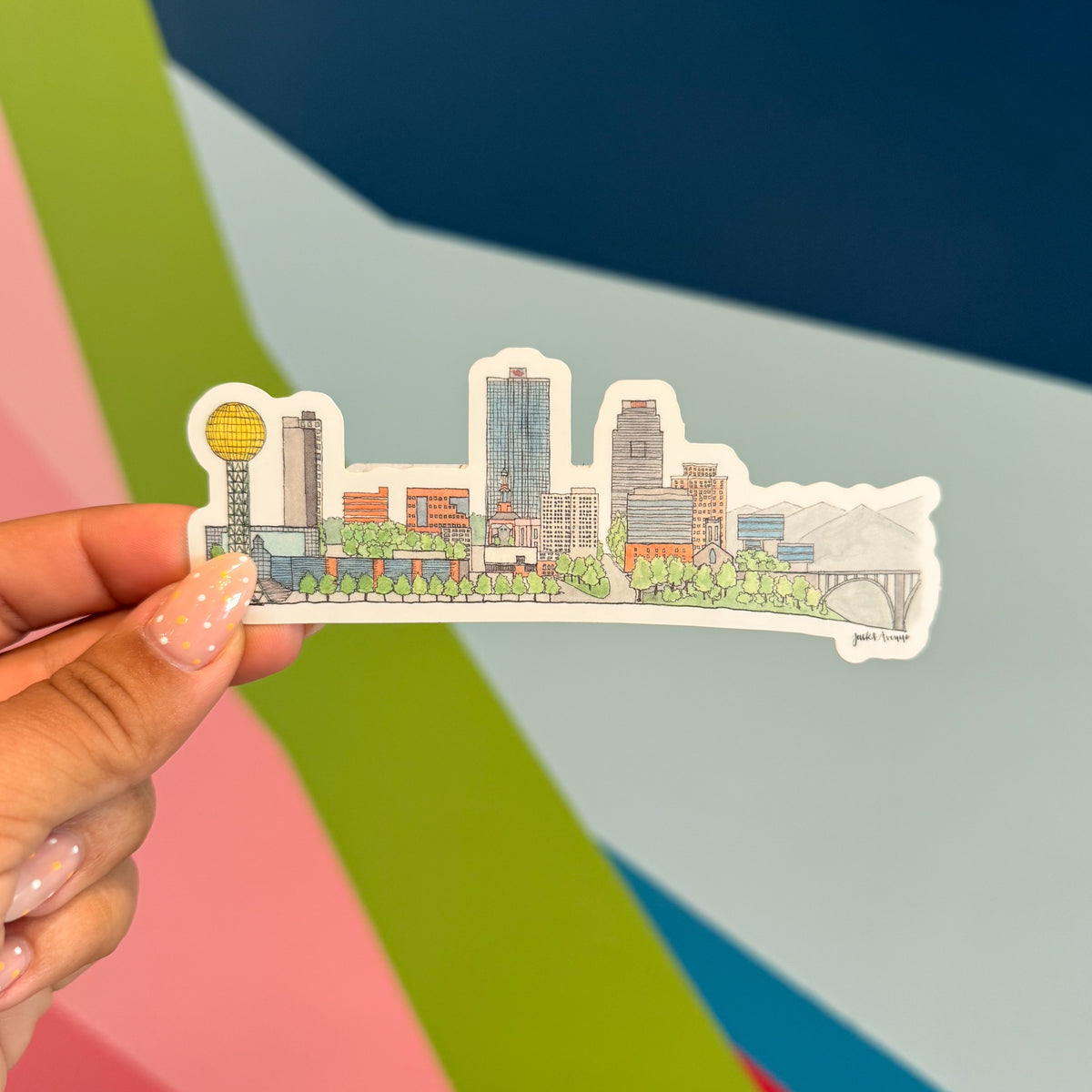 Jacks Avenue Knoxville Skyline Sticker