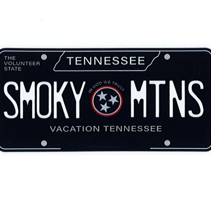 SMOKY MTNS License Plate Sticker