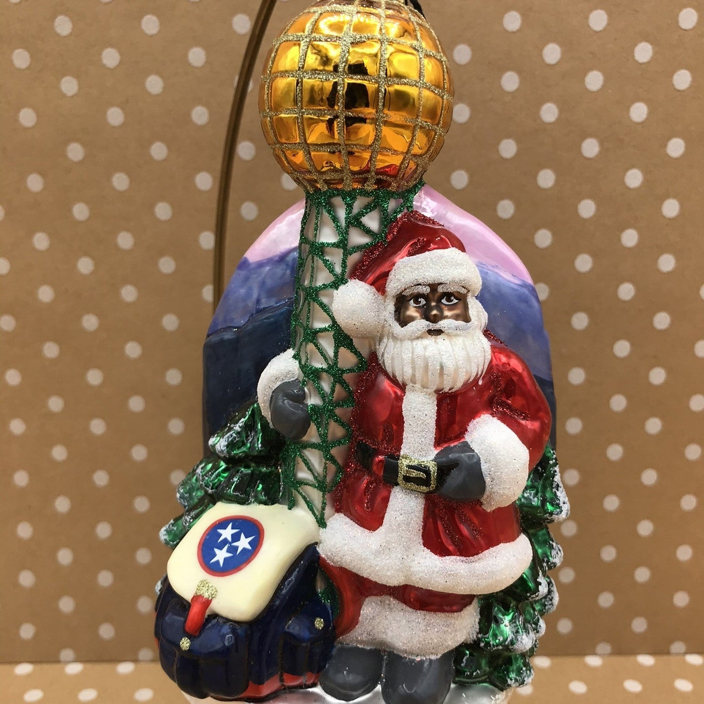 Santa Black Sunsphere Ornament
