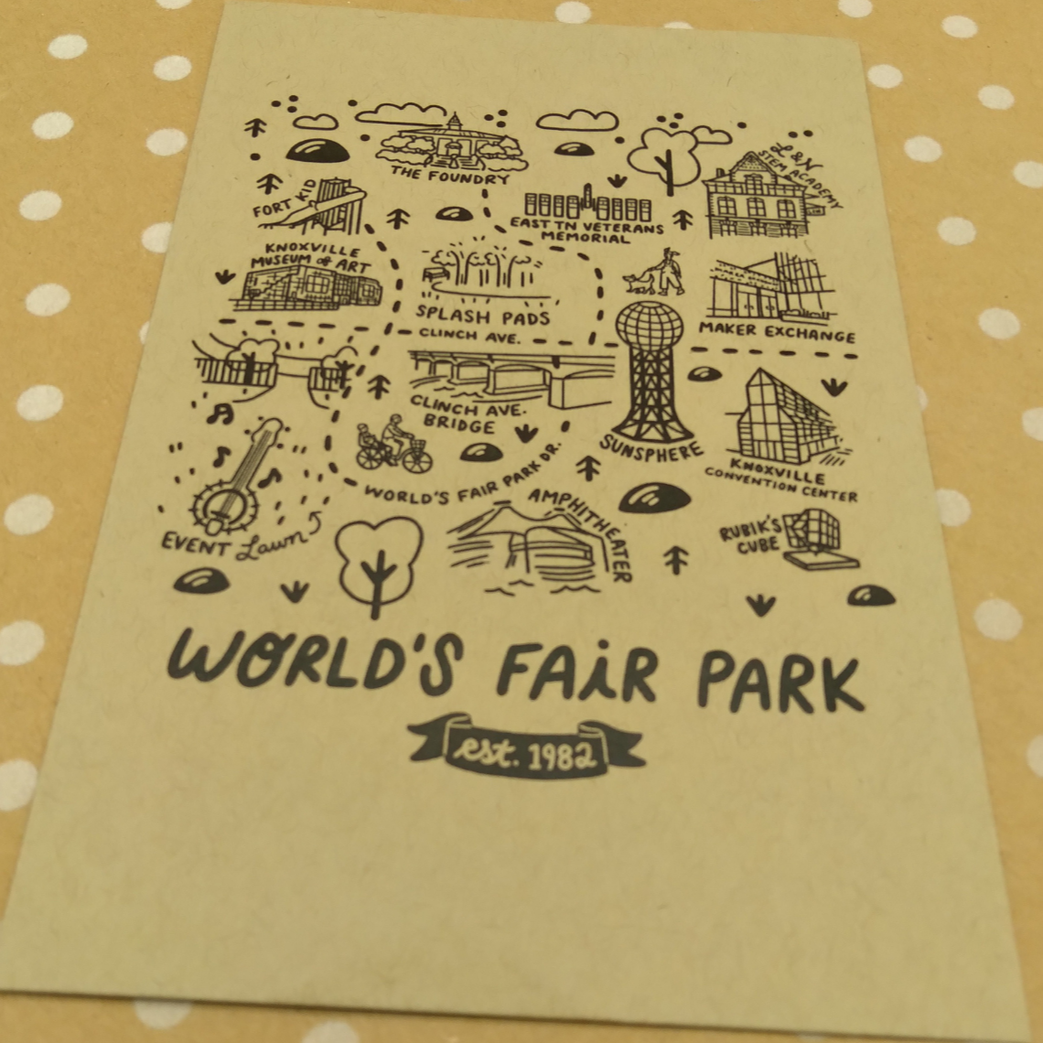 World's Fair Park Map Postcard