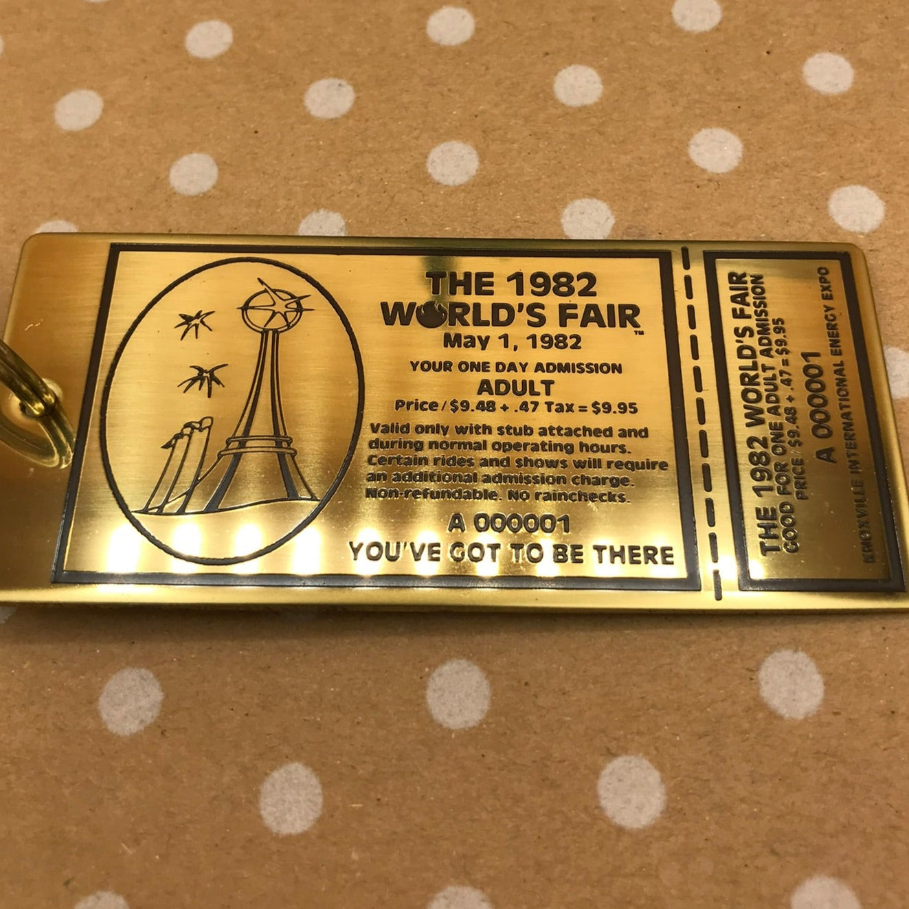 Brass Ticket Keychain