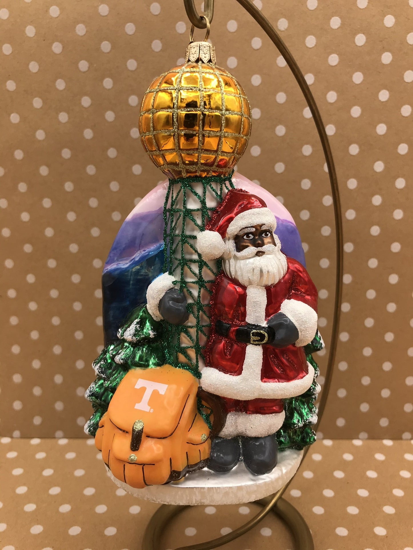 Santa Black Sunsphere Ornament