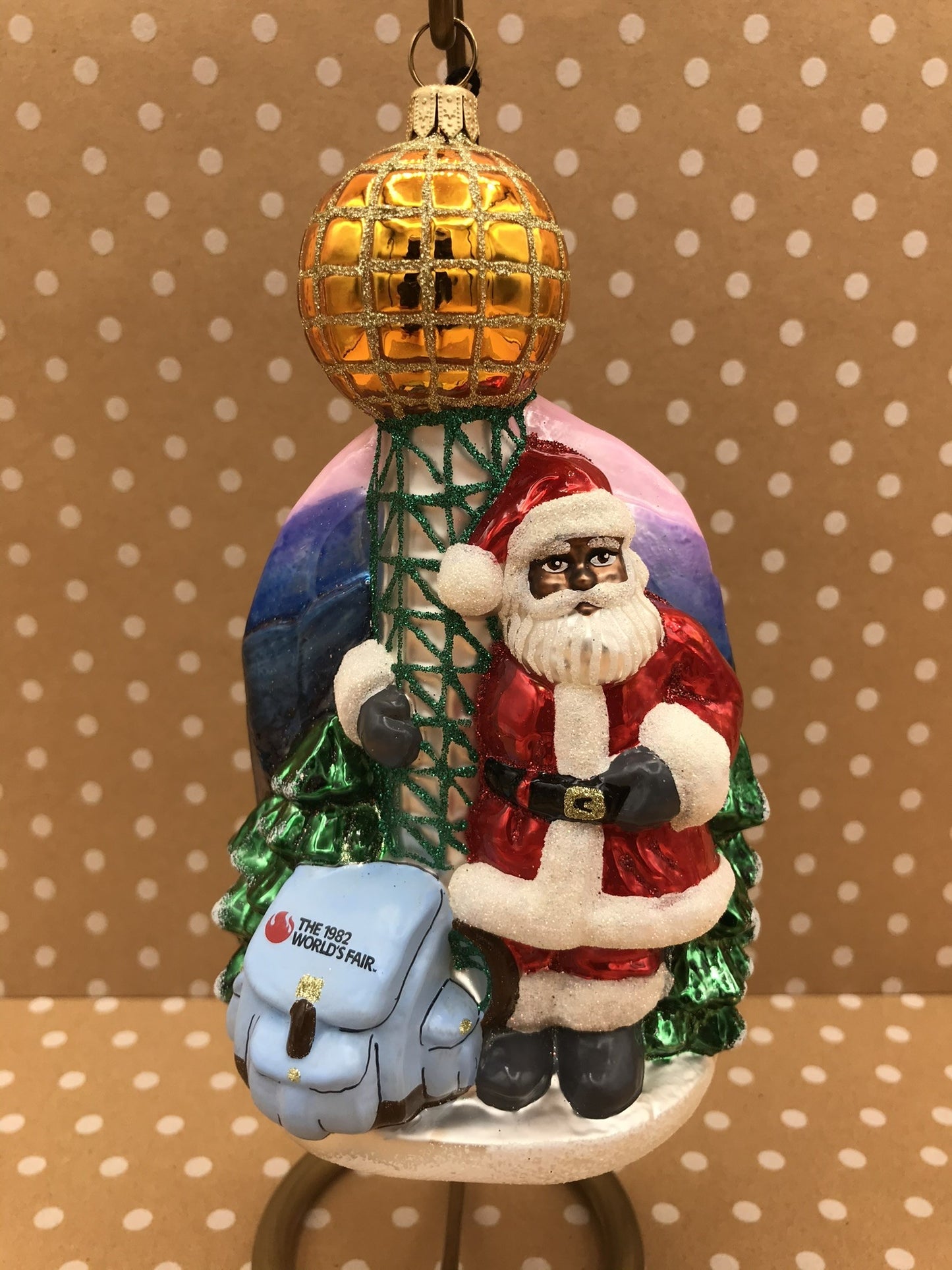 Santa Black Sunsphere Ornament