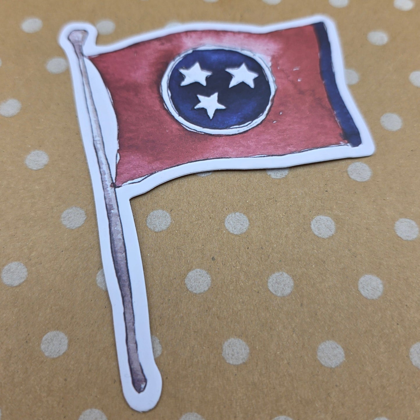 Tri Star Flag Sticker w/Pole