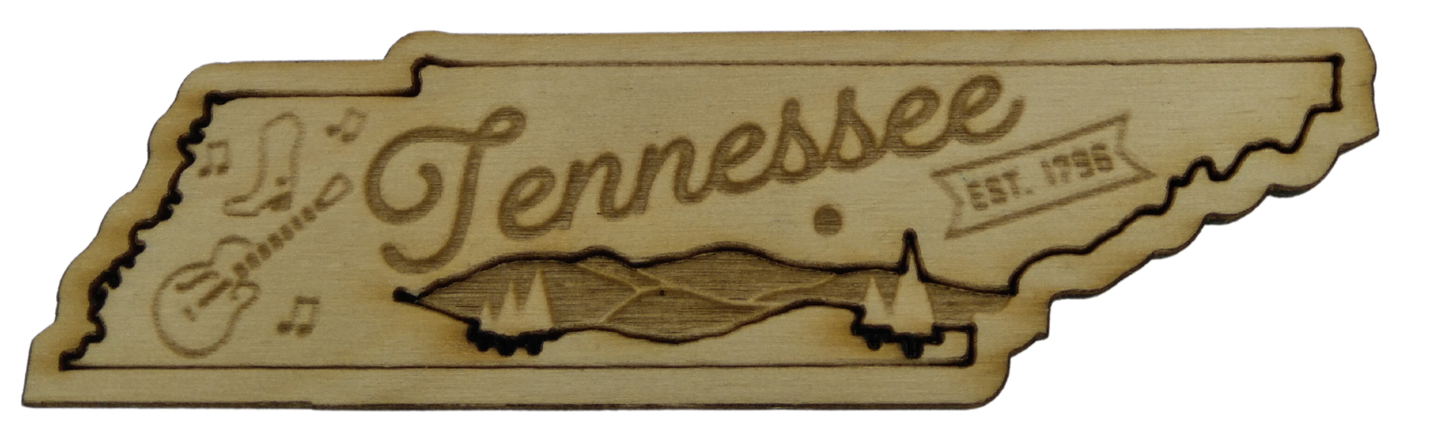Tennessee State Wooden Magnet