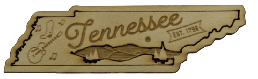 Tennessee State Wooden Magnet