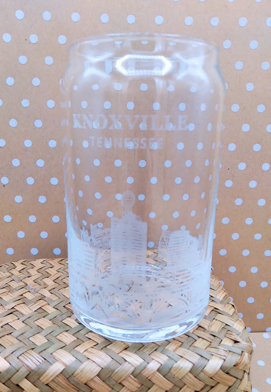 Engraved Skyline Beer Glass