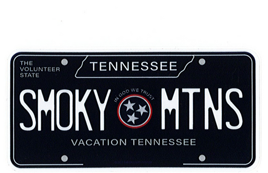 SMOKY MTNS License Plate Sticker