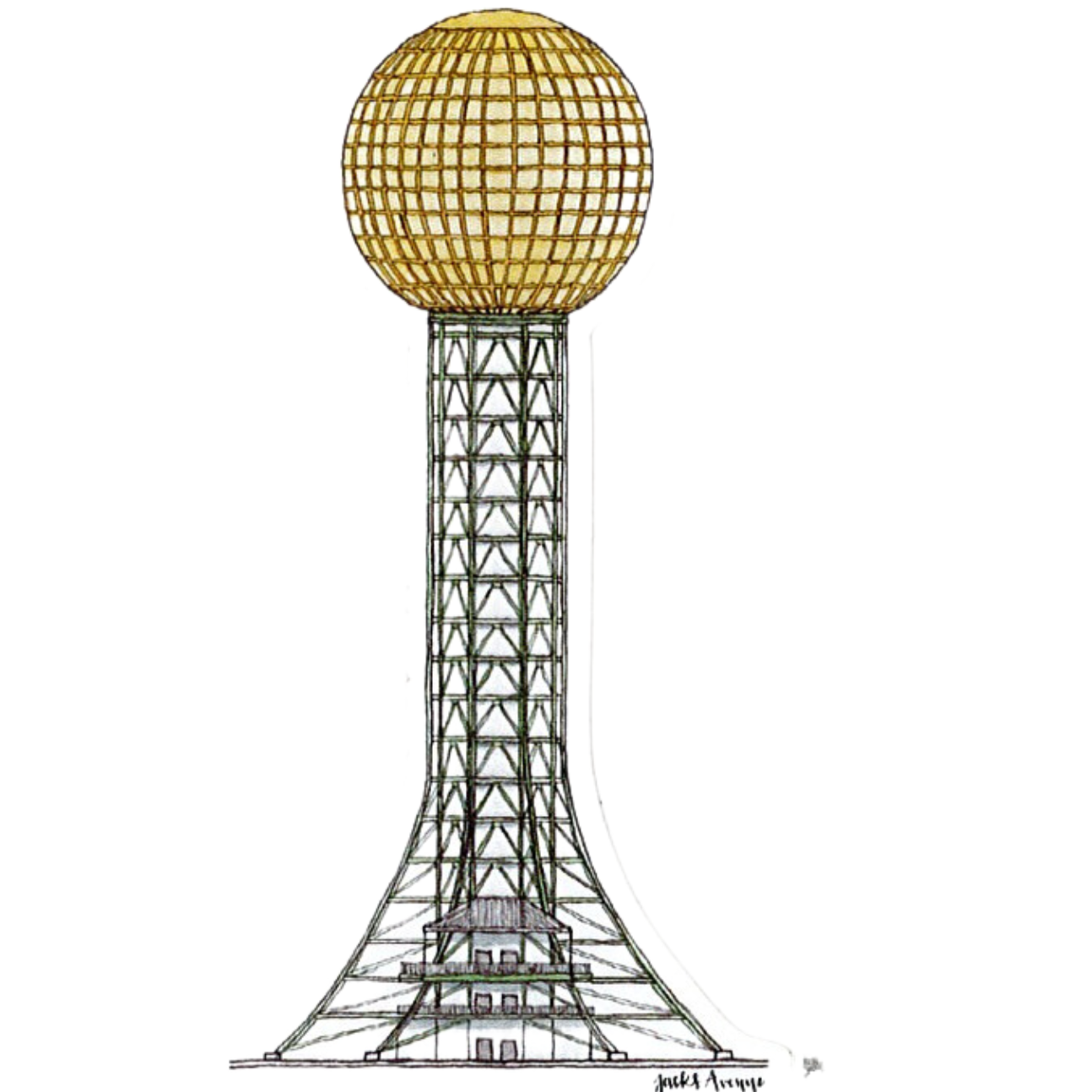 Sunsphere Sticker Jack's Avenue Sunsphere Sticker – Visit Knoxville