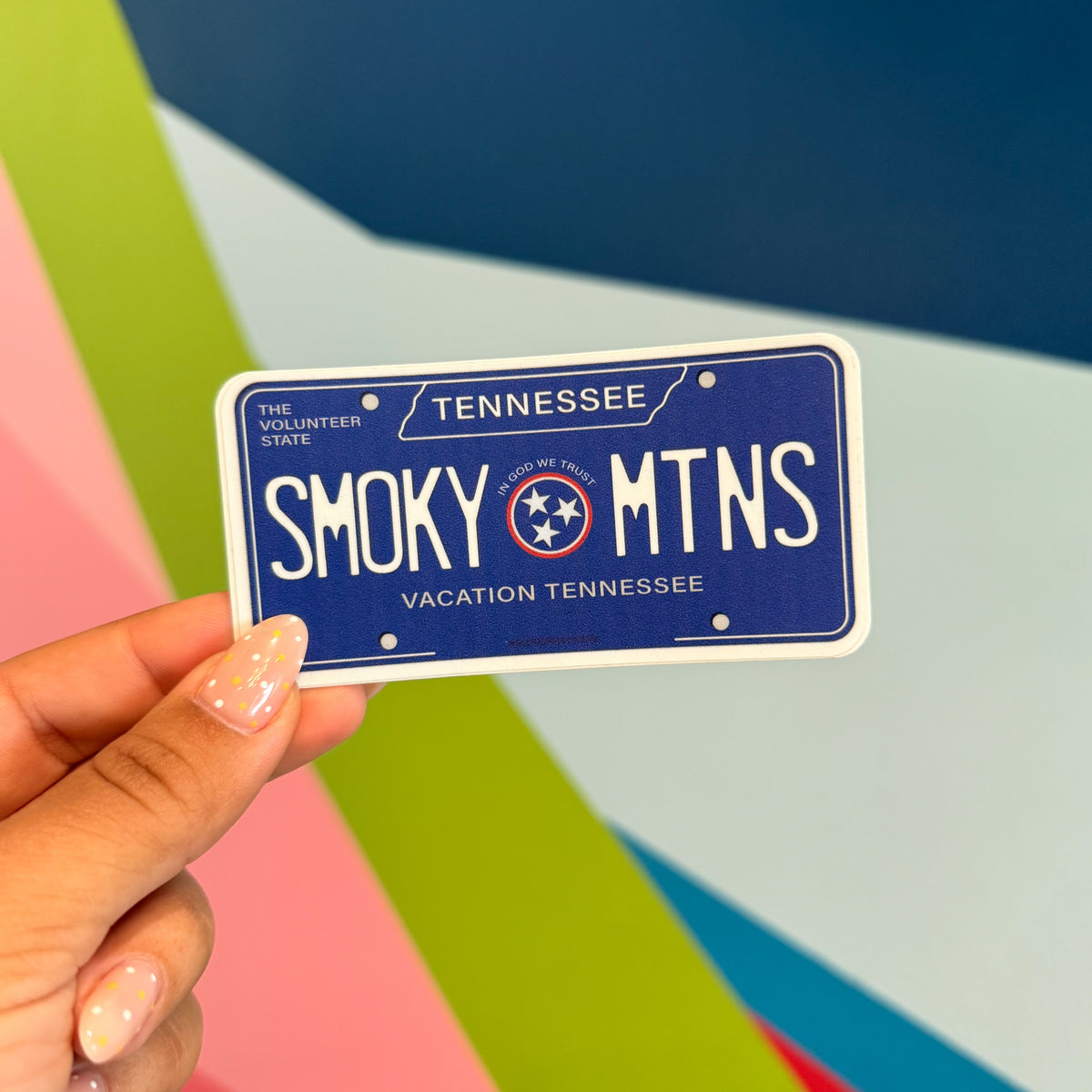 SMOKY MTNS License Plate Sticker