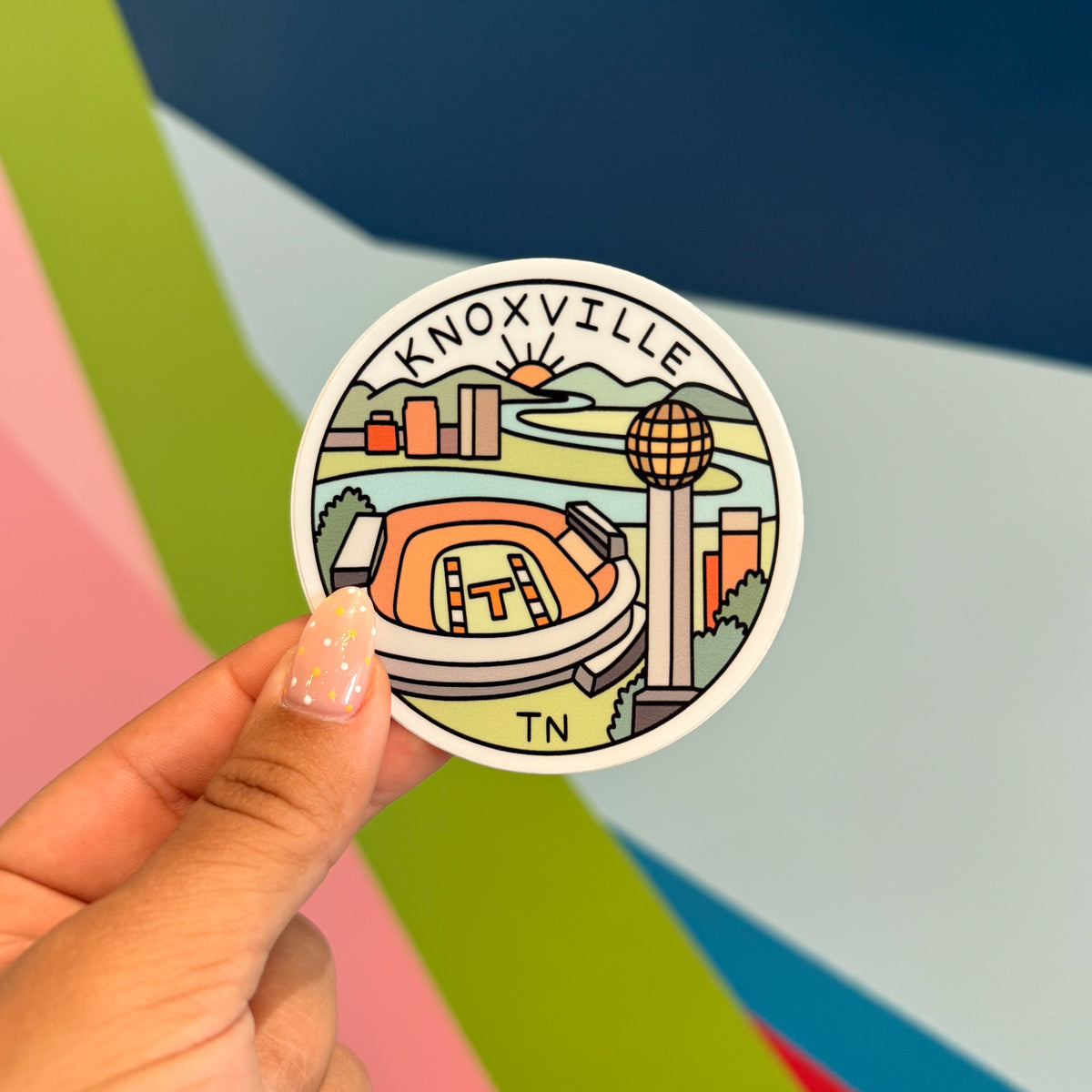 Knoxville Landmark Circle Sticker