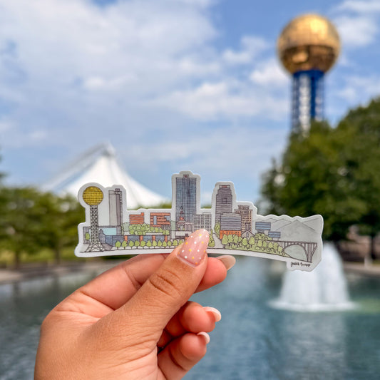 Jacks Avenue Knoxville Skyline Sticker