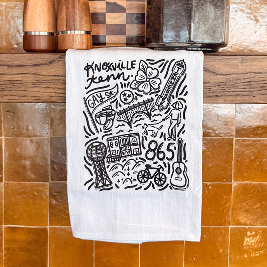 Knoxville Icons Tea Towel