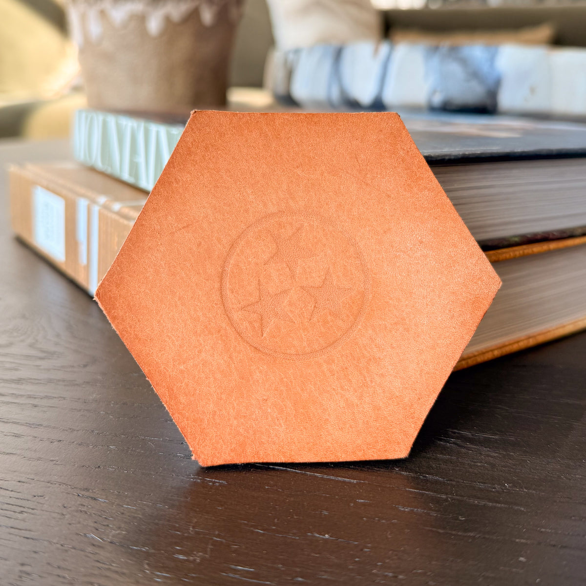 Tri-Star Leather Coaster