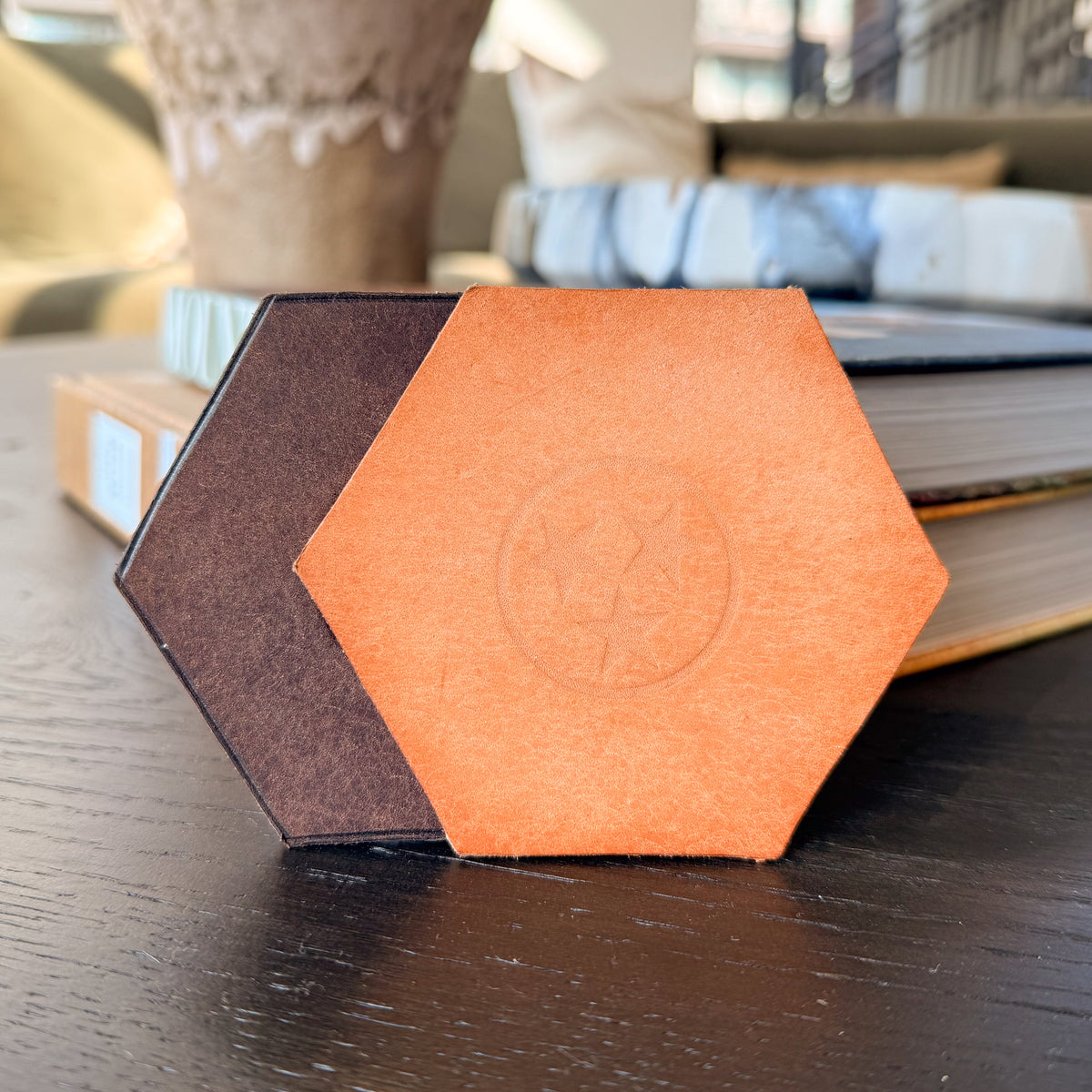 Tri-Star Leather Coaster