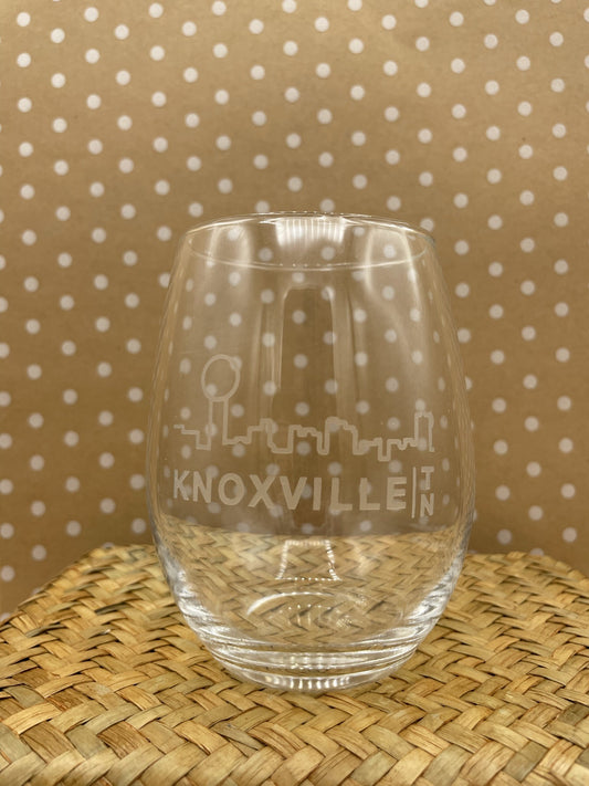 Knoxville Skyline Stemless Wine Glass