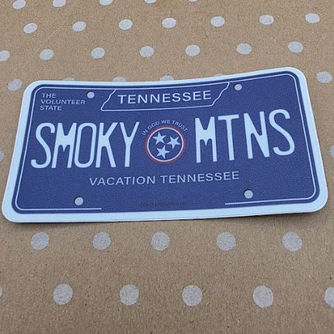 SMOKY MTNS License Plate Sticker