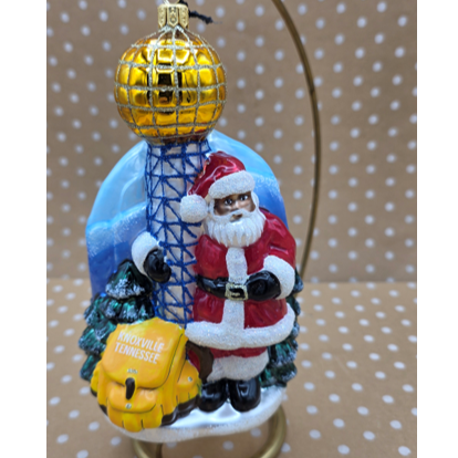 Santa Black Sunsphere Ornament