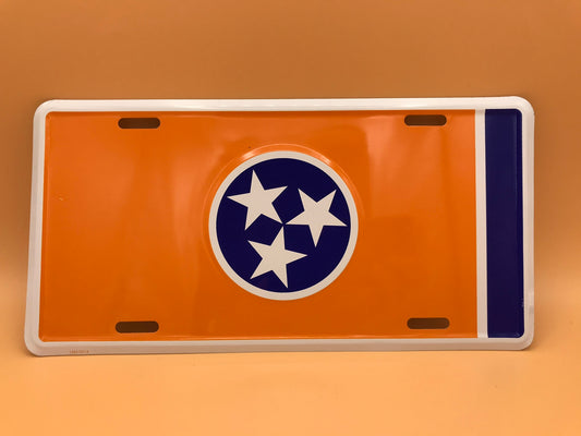 Orange Tri-Star License Plate