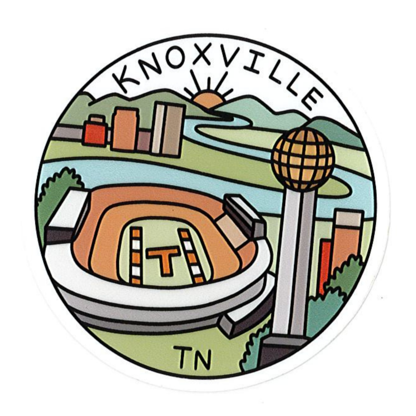 Knoxville Circle Sticker