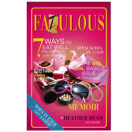 Book cover of 'FATULOUS' with various items and text on a pink background